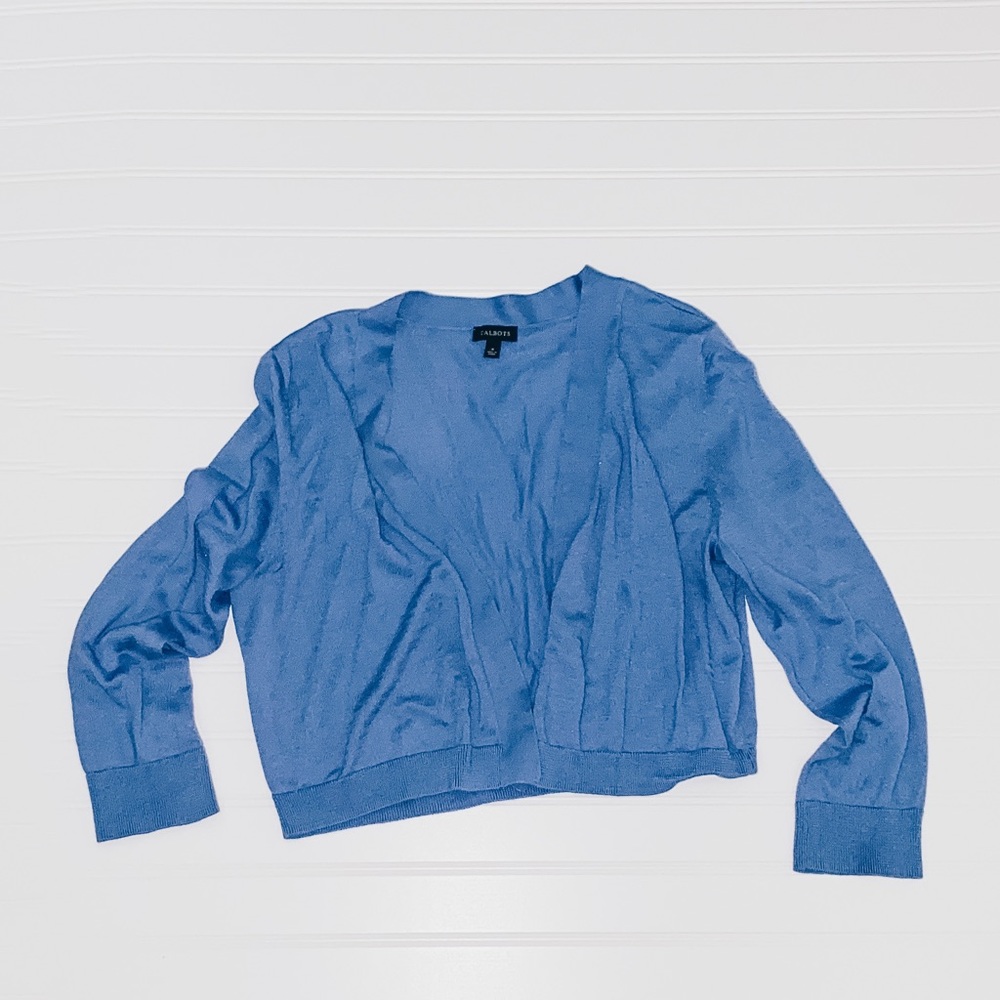Cornflower blue Talbots shrug | sz S